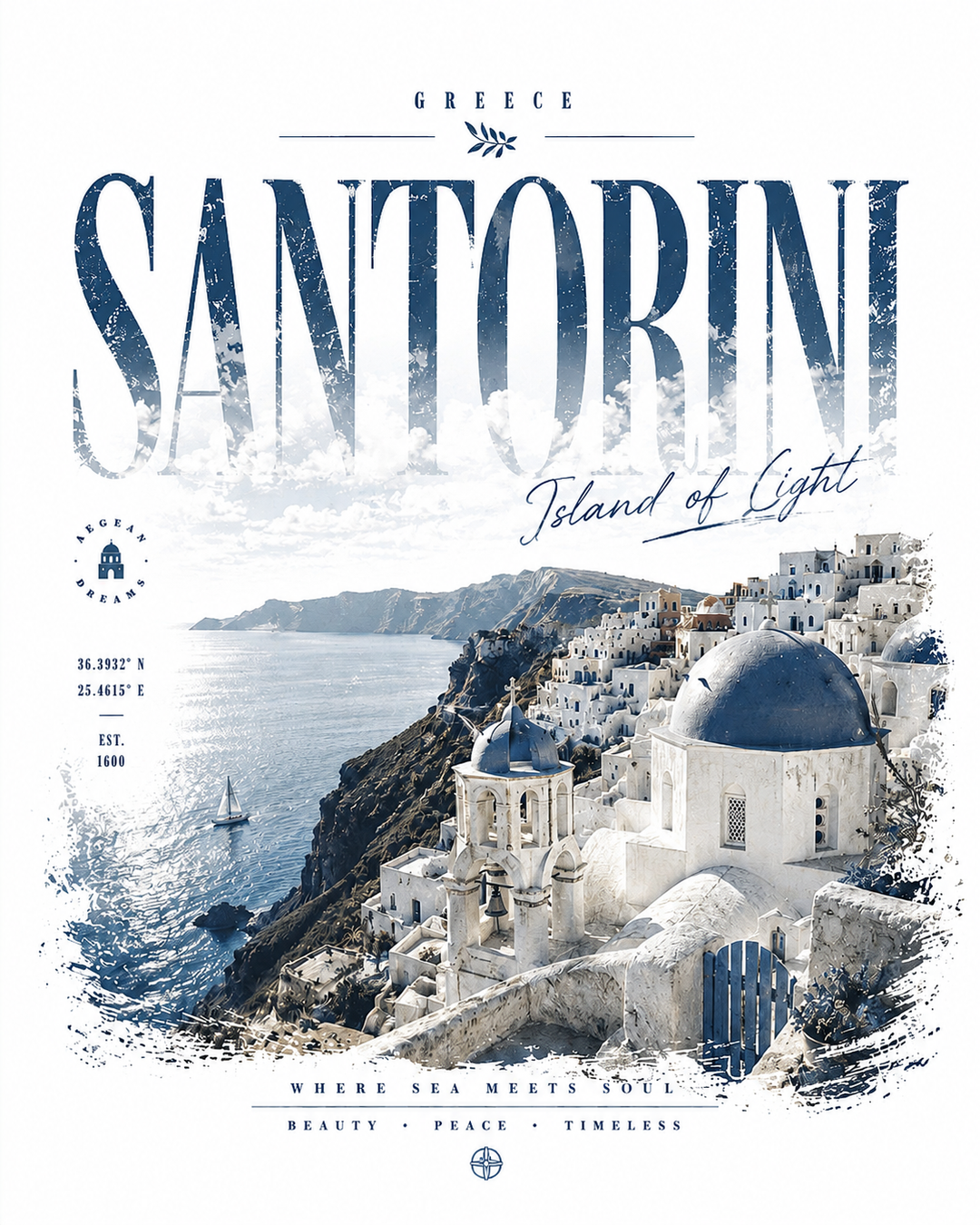 Santorini Island of Light T-Shirt